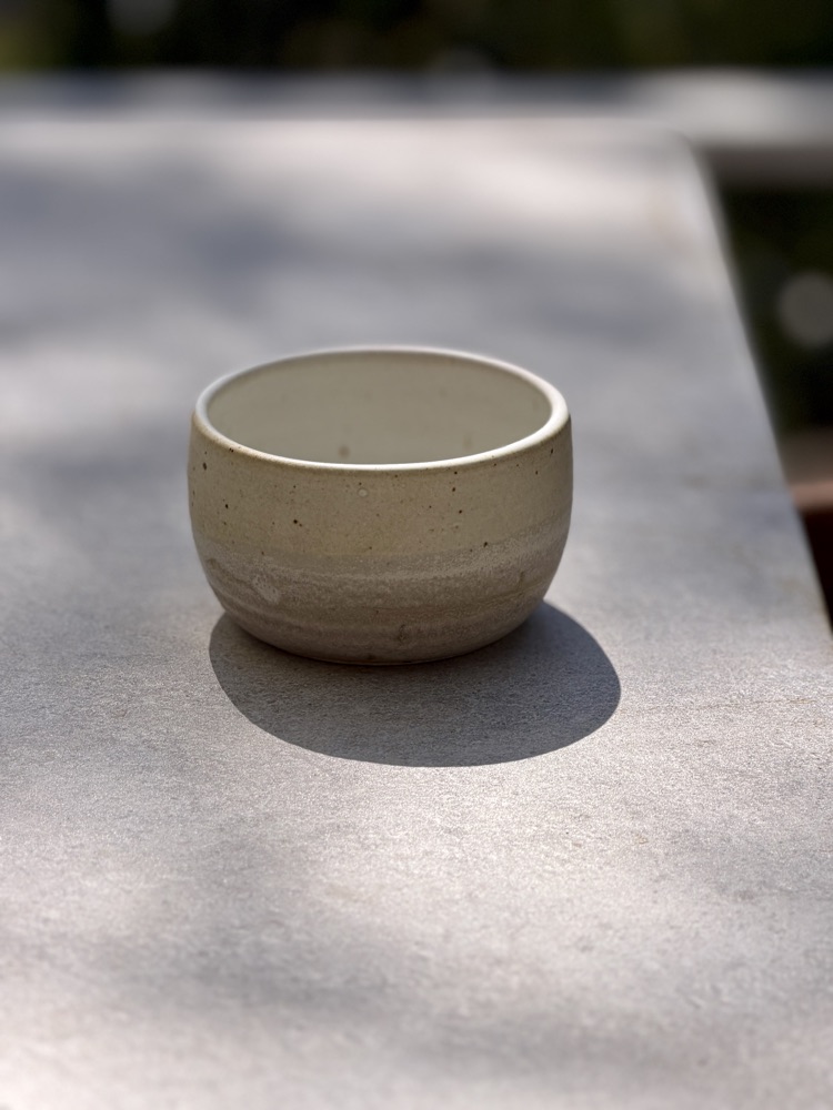 Tri color beige matte bowl/cup, handmade by Suzanne Luna