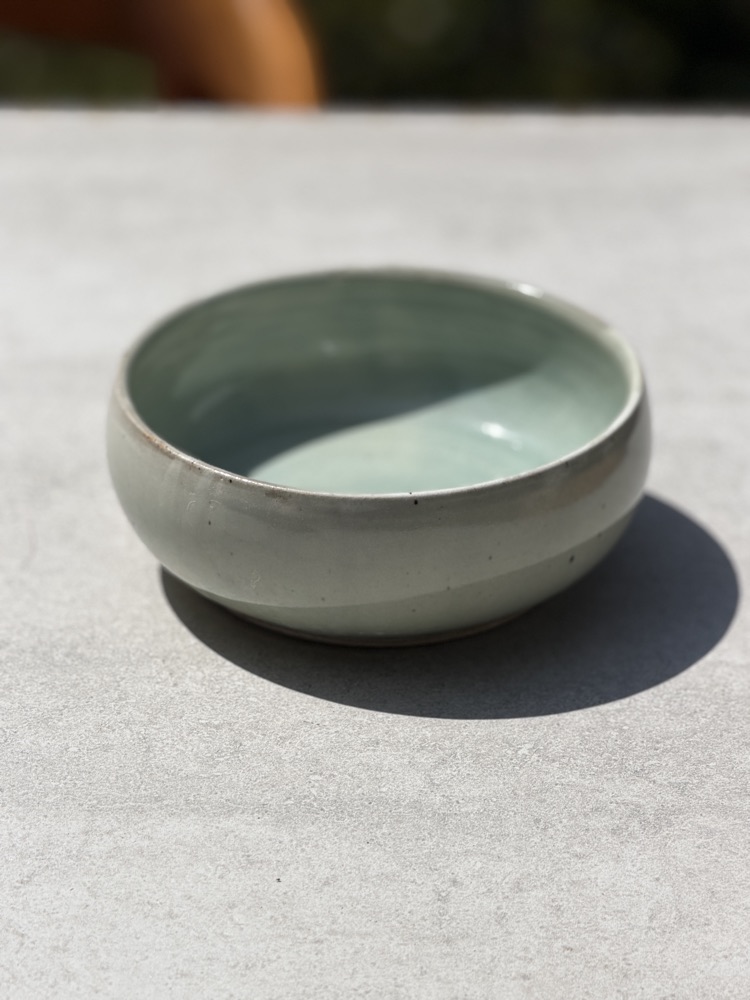Pale blue green crackle bowl, handmade by Suzanne Luna