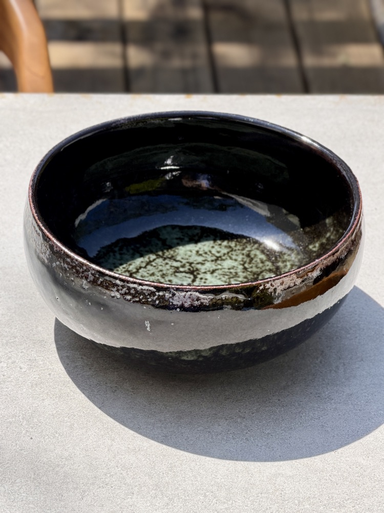 Large dark “Ocean Floor” bowl, handmade by Suzanne Luna