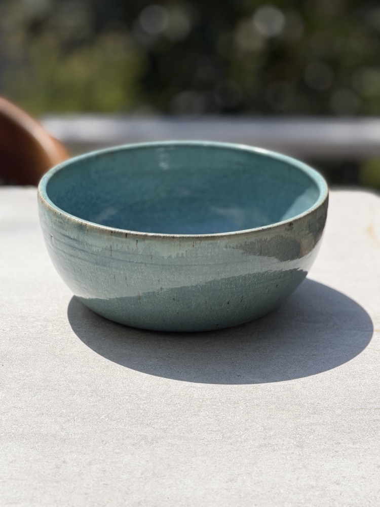 Extra Large Ocean Blue bowl, handmade by Suzanne Luna