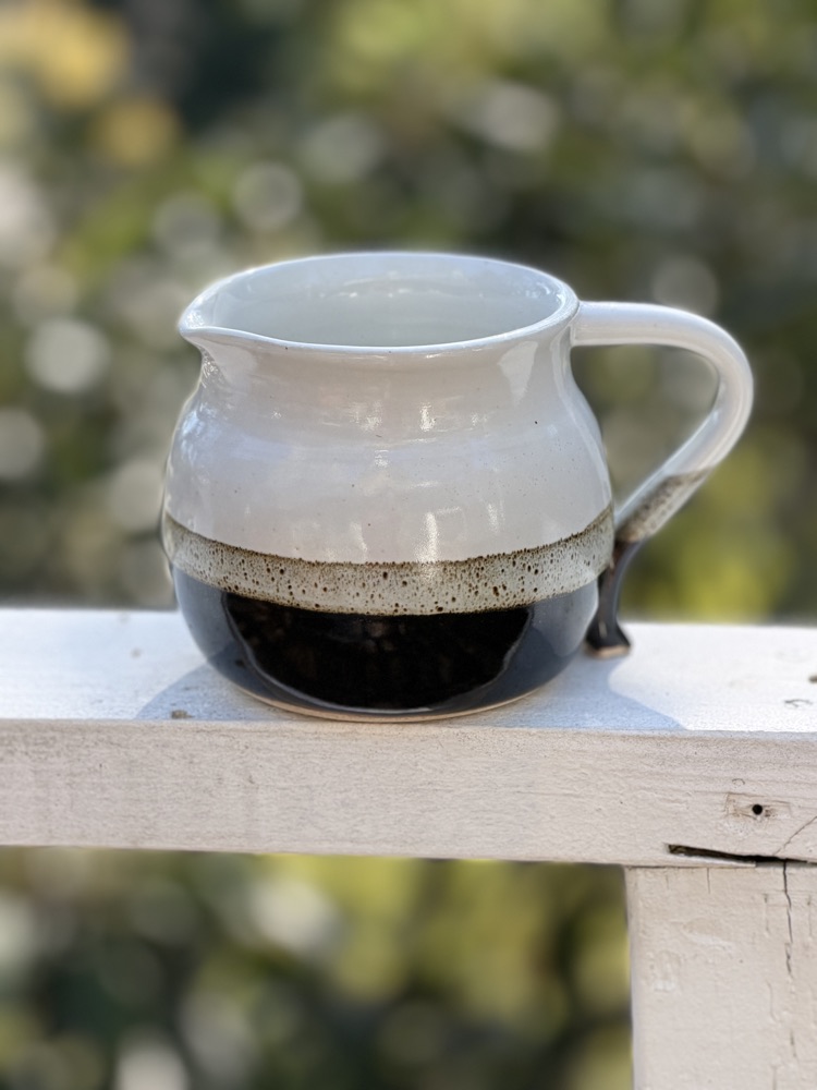 1/2 and 1/2 pitcher, handmade by Suzanne Luna